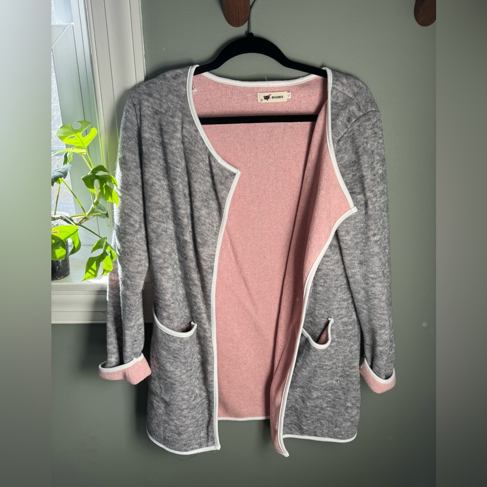 Gray Blazer Cardigan